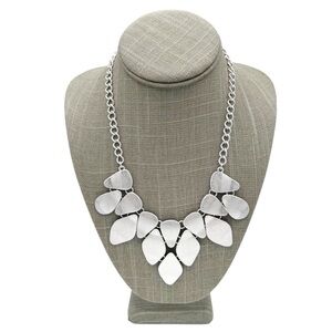 INC International Concepts Silver Tone Wavy Bib Statement Necklace